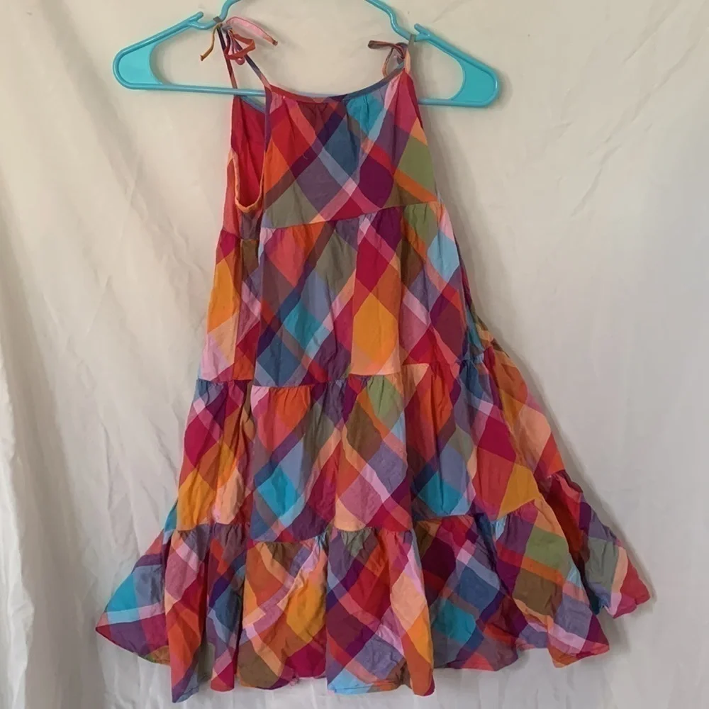 Old Navy Girls Multicolored Plaid Summer Dress